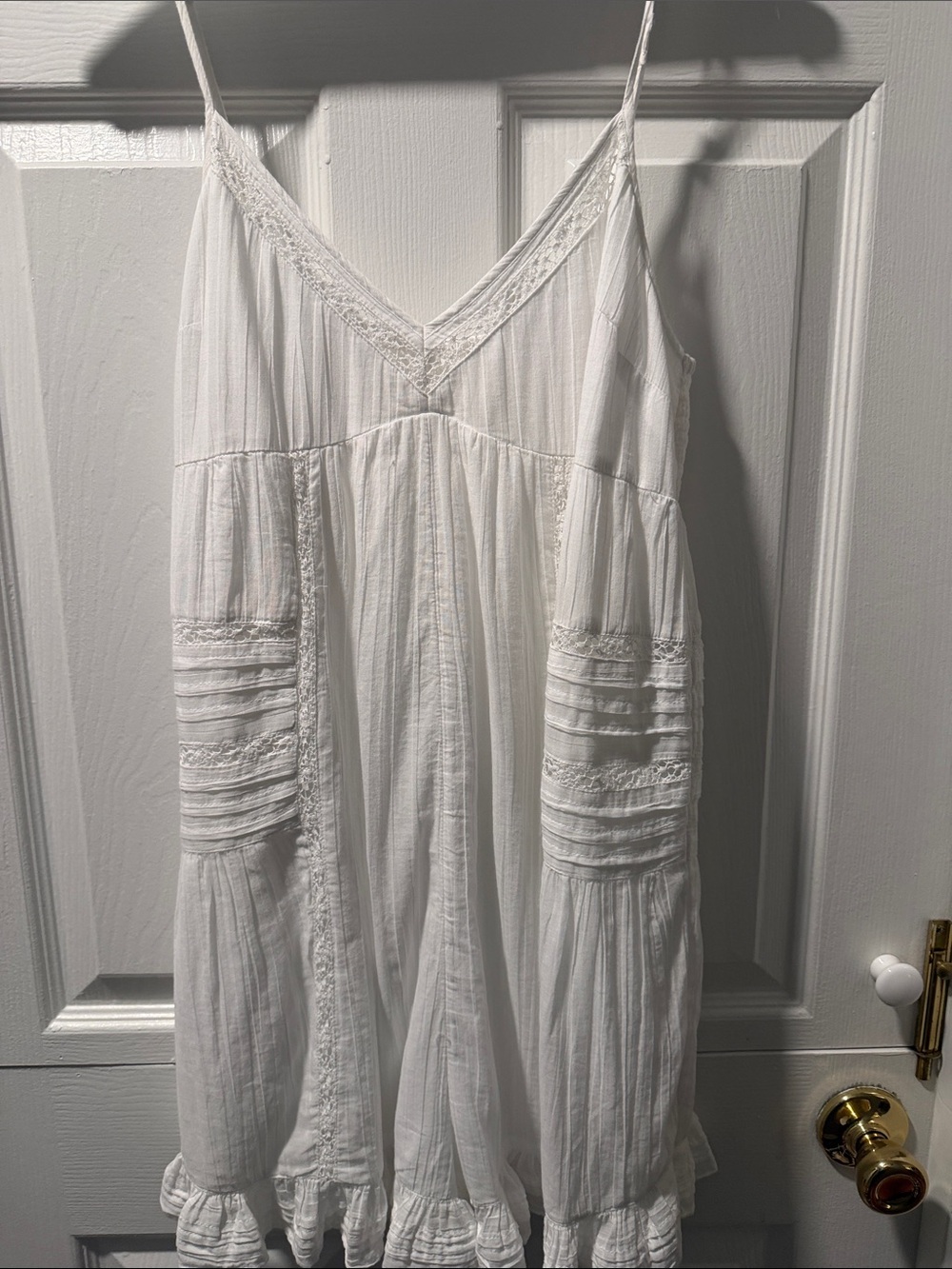 White Boho Spaghetti Strap Sun Dress